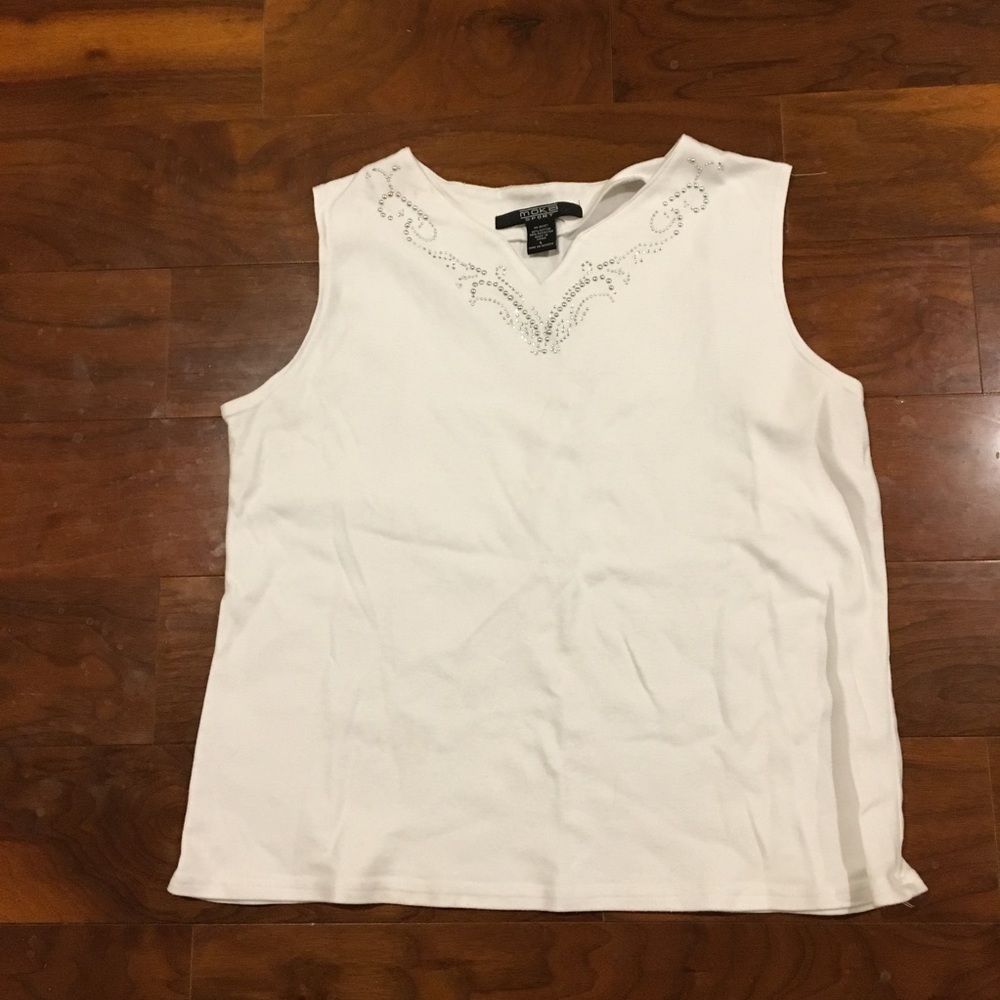 White tank top with studs